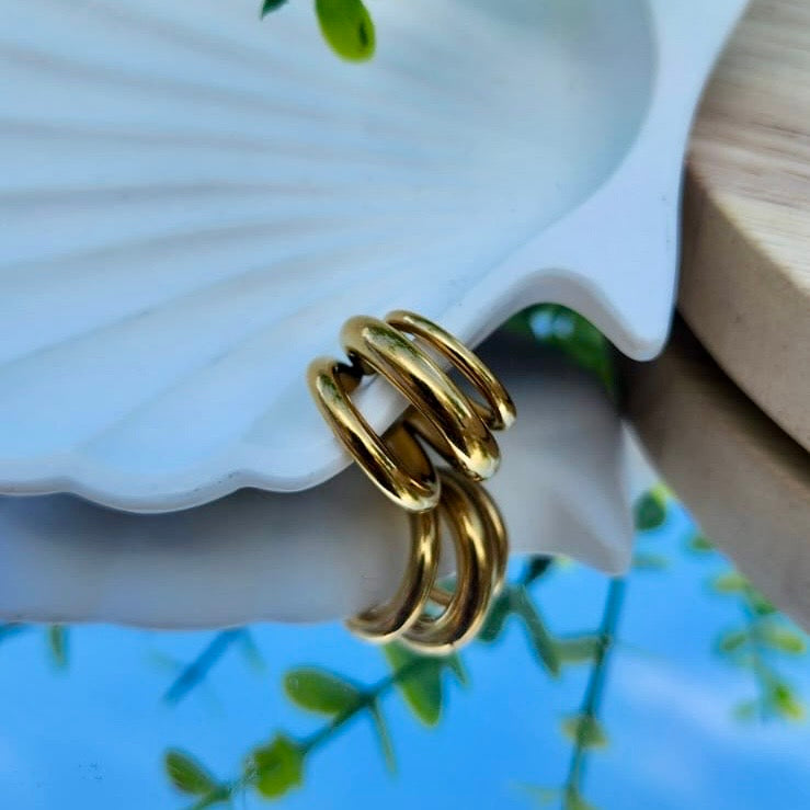Three Layer Gold Earcuff
